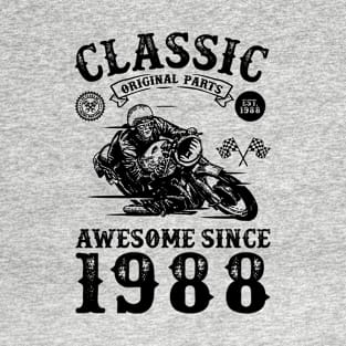 30th Birthday Gift | 30 Years Old | Born in 1988 | Made in 1988 | Vintage Birthday Gift | Motorcycle Lover | Retro Bike Lover | Birthday Gift for Men T-Shirt